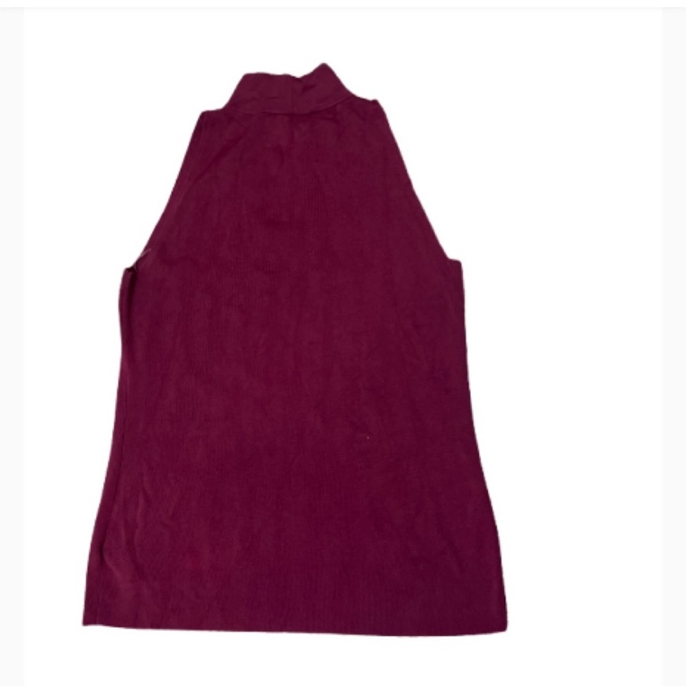 Michael Michael Kors Red Burgundy Sleeveless Mock Turtleneck Cutout Top‎ - Picture 3 of 10